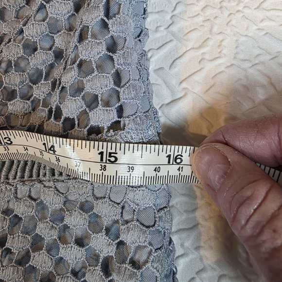 Abercrombie & Fitch Mixed-Stitch Eyelet Lace Mini Dress in Pale Blue Size M - Picture 6 of 7